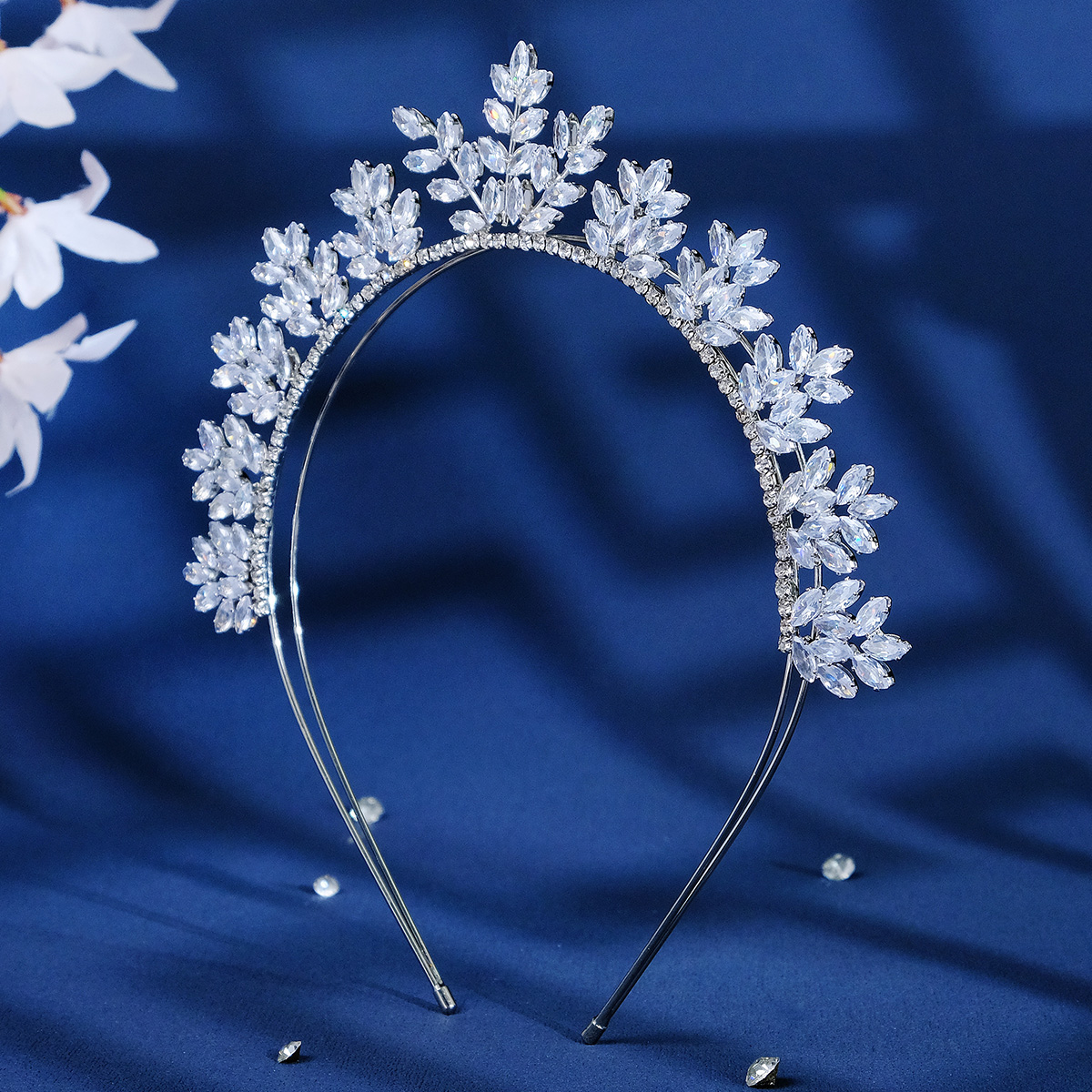 Zircon Headdress Wedding Headwear Accessories Silver headband — 5