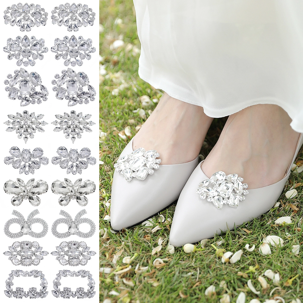 Rhinestone Metal Shoe Buckle Suitable For High Heels Flat Shoes Accessories 1