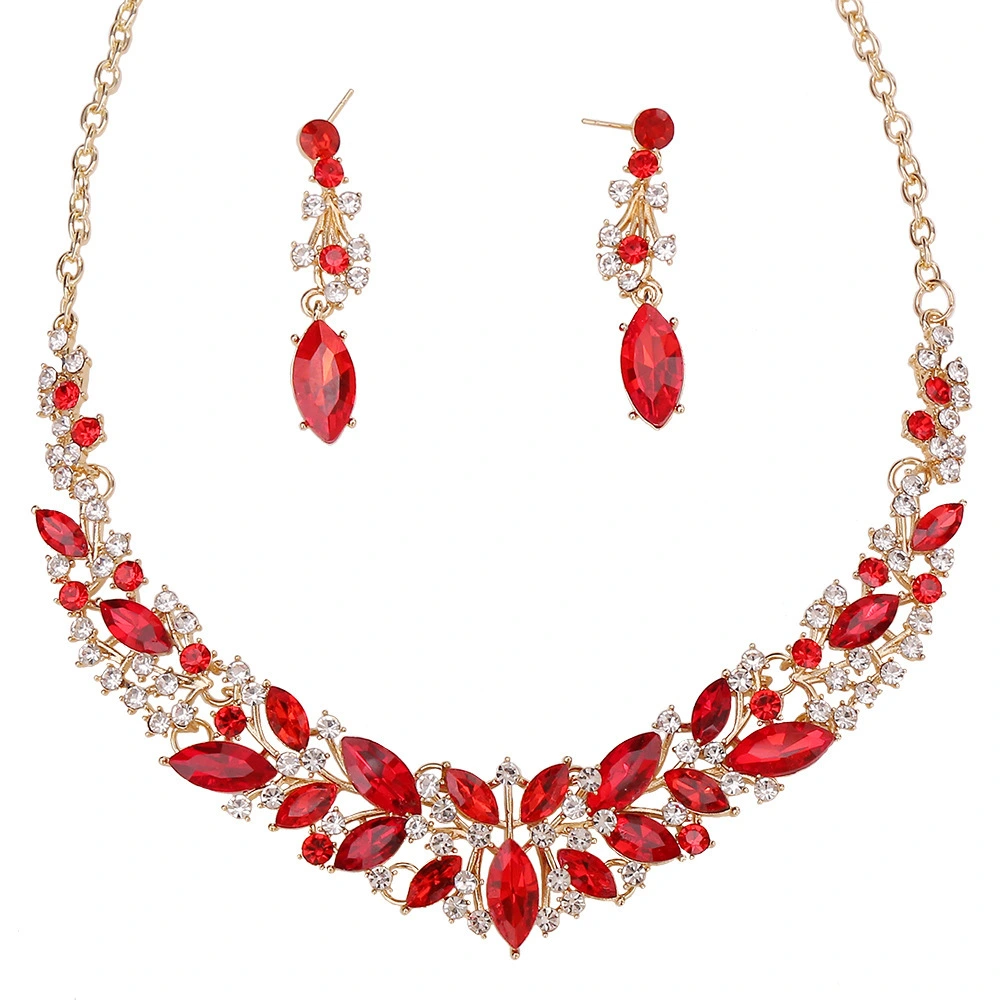 Ohrringe und Halskette Schmuckset Blume Retro Design 1