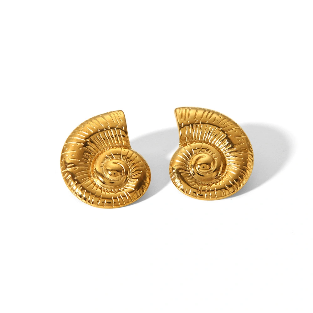 Spiralschuhe Ohrringe & Ring -Set Gold Edelstahlschmuck aus Edelstahl 1