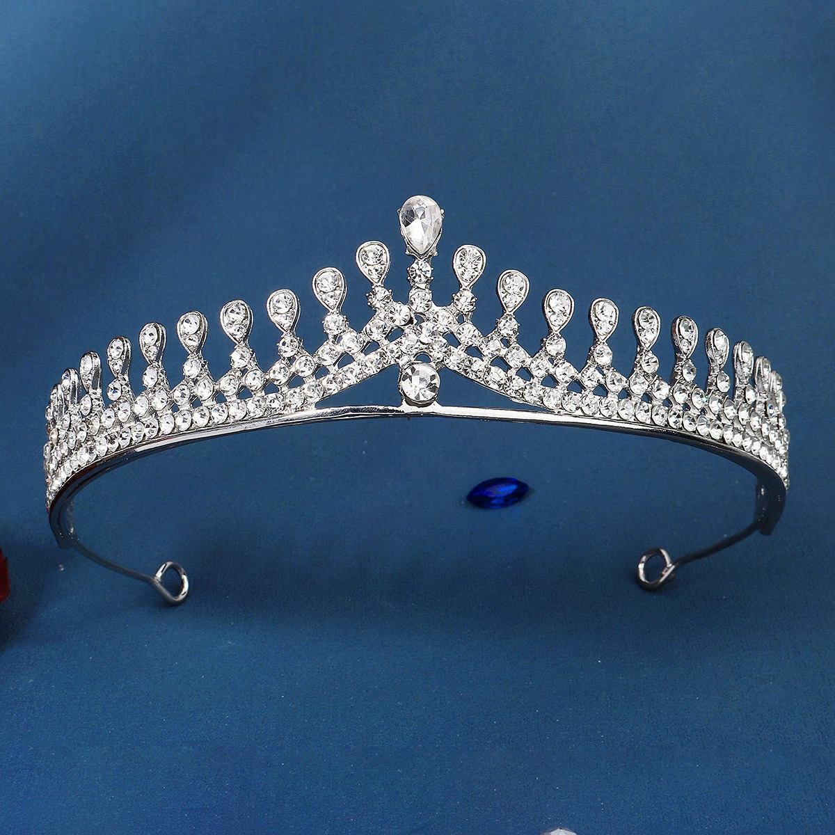 New Bridal Schmucklegierung Diamant Kronkronung Prinzessin Geburtstagsfeier Hochzeit Accessoires Silber Strasskrone 1