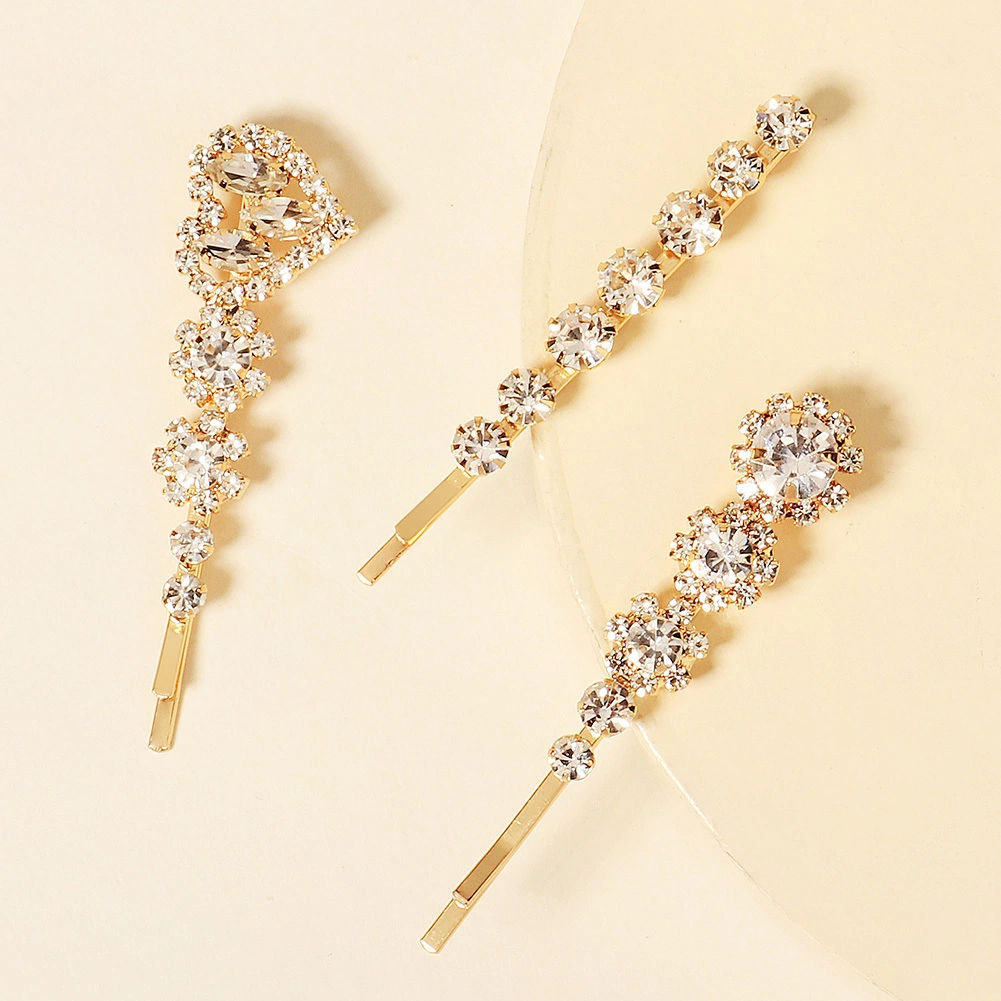 Modische süße Haarspangen mit Strass-Herzen, Großhandel, exquisiter Haarschmuck für jeden Tag für Frauen 1
