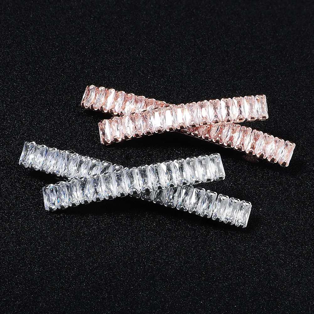 Elegantes pinzas para el cabello de circonita, accesorios clásicos y brillantes para el cabello de mujer. 1