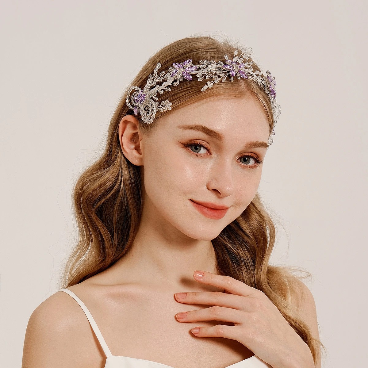 Luxurious Bride Wedding Hair Accessories Wholesale New Handmade Crystal Flower Headband 1