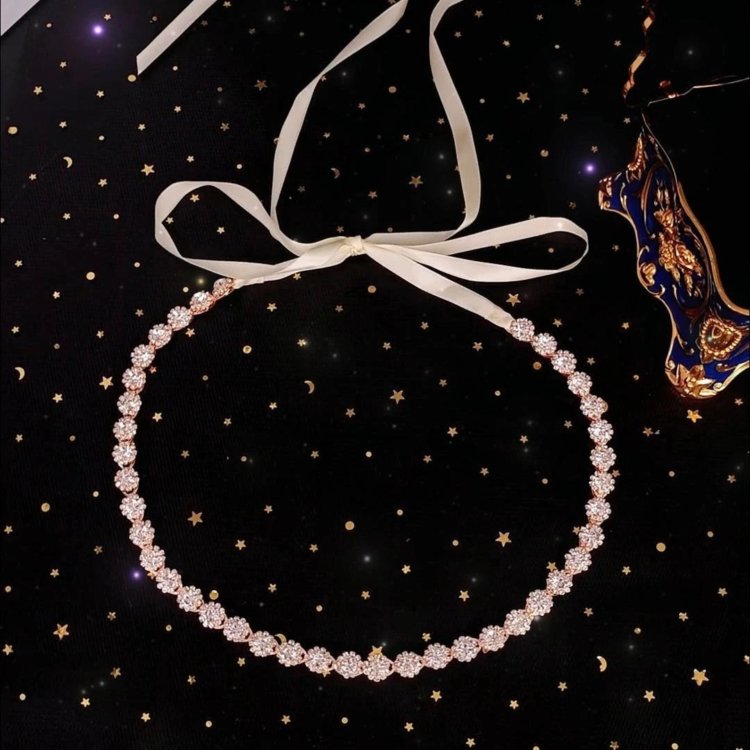 European and American Bridal Belt Versatile Metal Waist Chain Women's Rhinestone Flower Belt 1