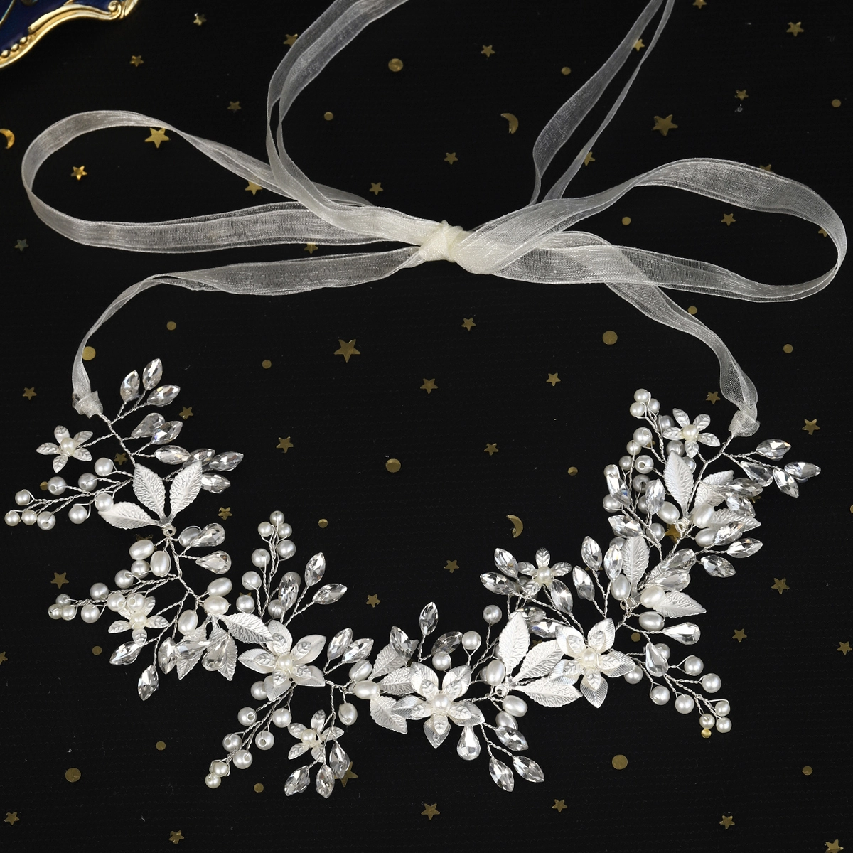 Sparkling Rhinestone Fashion Bridal Belt Simple Handmade Alloy Flower Leaf Belt 1