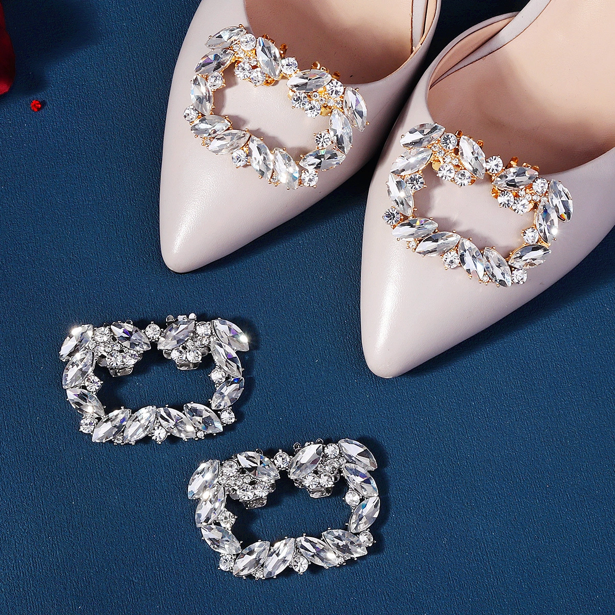 Zarte Schuhclip Braut Hochzeit Schuh Ornament glänzend anmutige Dame Strass Schuhverschluss 1
