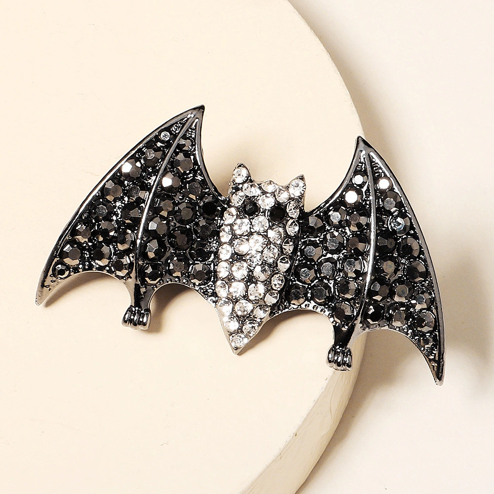 Europäische und amerikanische Halloween -Persönlichkeitshaarclips kreativer Fledermaus -Strass -Haarzubehör Retro Mode Frauen Haarclips 1