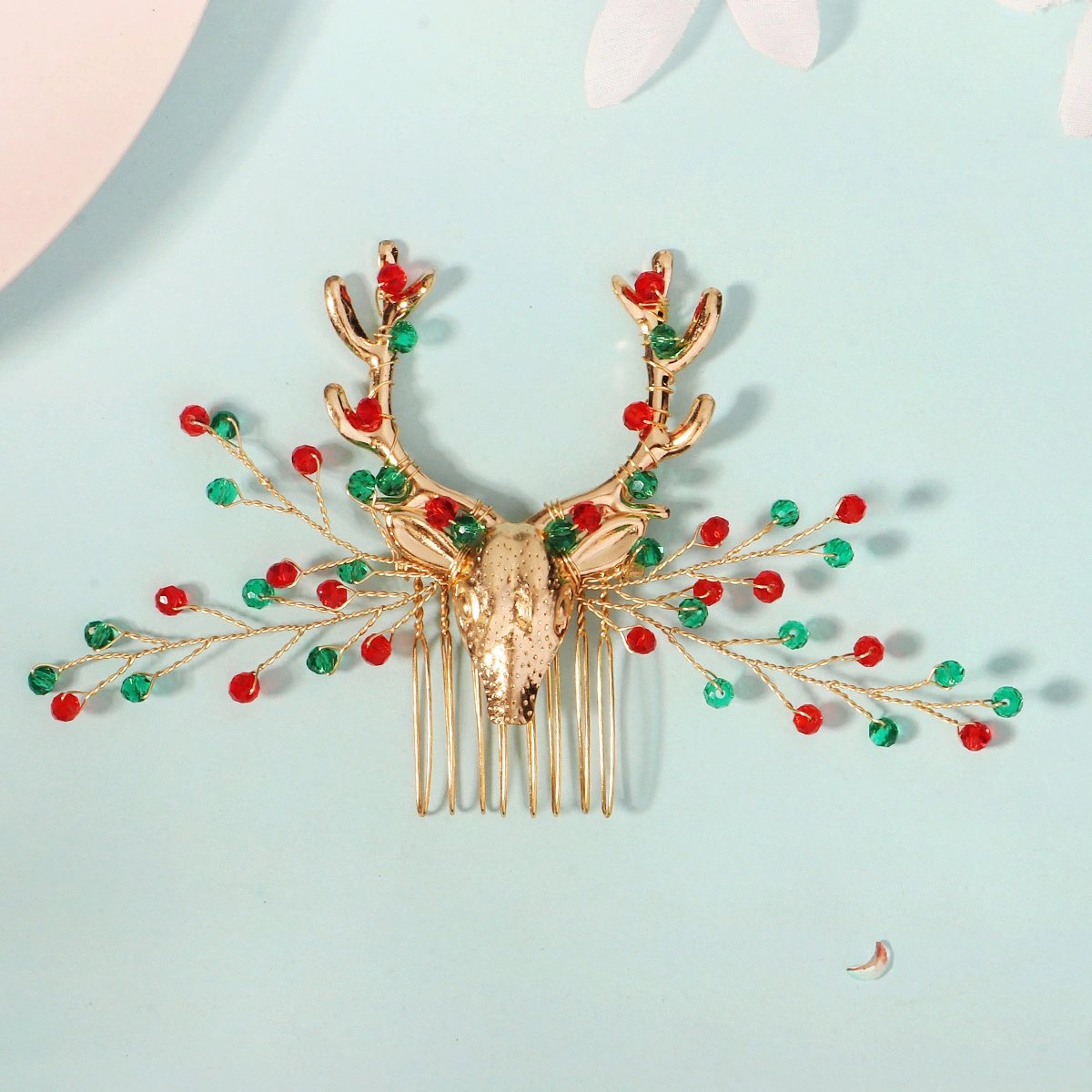 Mode Neue Trendy Weihnachten Rentier Geweih Haar Kamm Handgemachte Haar Schmuck Festival Haar Zubehör 1