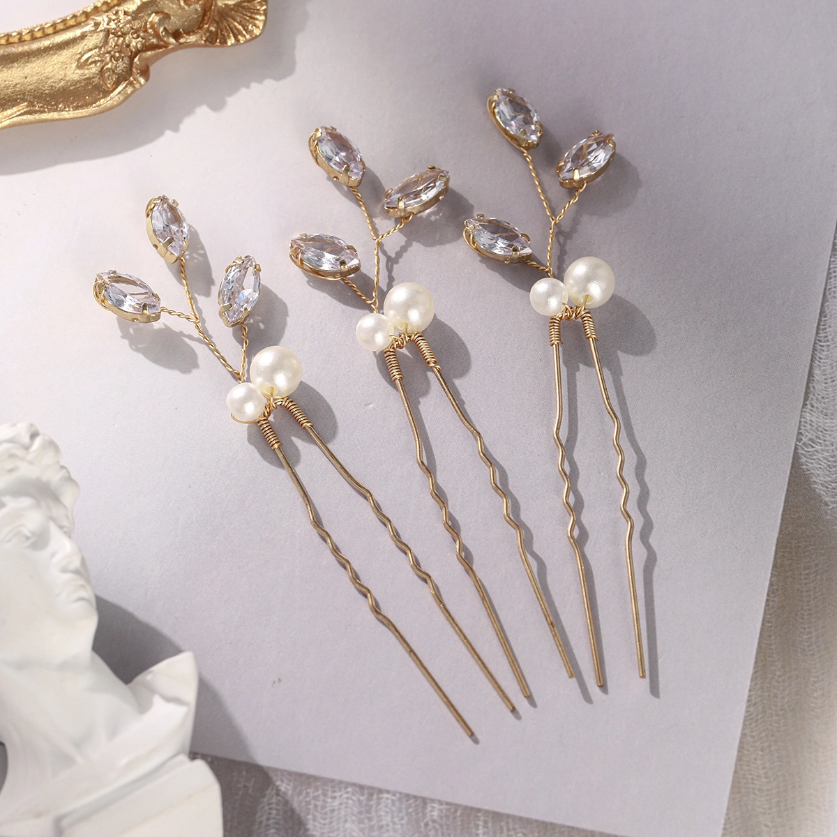 Neues, vielseitiges Zirkon-Haarnadel-Set für modische, minimalistische Hochsteckfrisuren (3-teilig) – Braut- und Hochzeitshaarschmuck 1
